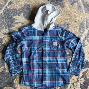 Carhartt Kids Plaid Shirt with Gray Hood
